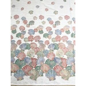 Vintage Springs Home Seashell Shower Curtain White Pastel Coastal 69x69 USA 515